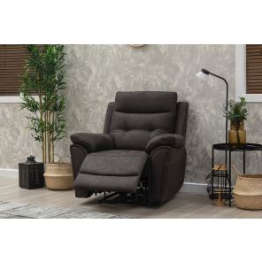 Skye Charcoal Fabric Electric Reclining Armchair