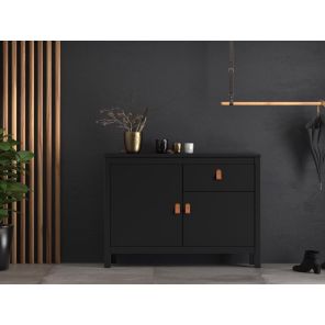 Barcelona 2 Door 1 Drawer Sideboard in Matt Black