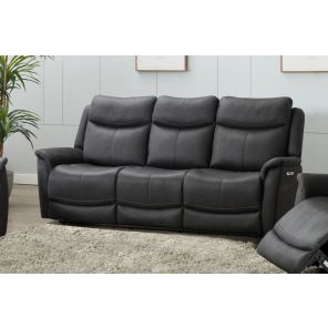 Arizona Slate Electric Reclining 3 Seater Sofa