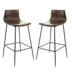 Vegan Leather Barstool in Chestnut (Pair)