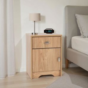 Carlton Medium Oak 1 Door 1 Drawer Bedside