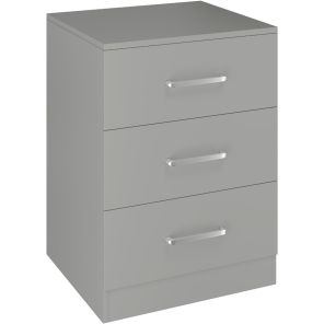 Dakota Light Grey 3 Drawer Bedside