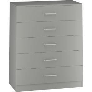 Dakota Light Grey 5 Drawer Chest 