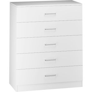 Dakota White 5 Drawer Chest