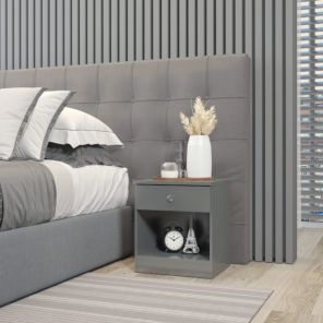 Denver Grey Gloss 1 Drawer Bedside