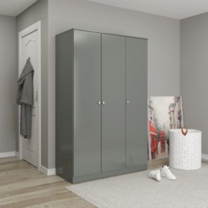 Denver Grey Gloss 3 Door Wardrobe