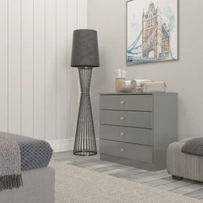 Denver Grey Gloss 4 Drawer Chest 