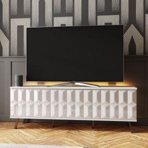 Frank Olsen Elevate White TV Cabinet with Mood Lighting and Intelligent Eye
