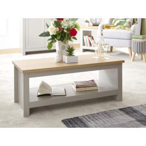 Lancaster Grey Coffee Table with Shelf