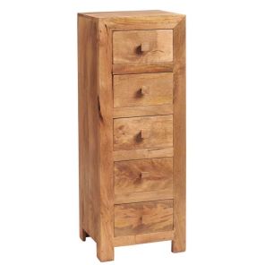 Toko Light Mango 5 Drawer Tallboy Chest