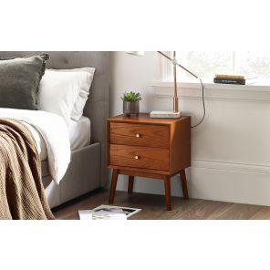 Lowry Cherry Ash Wood 2 Drawer Bedside