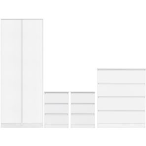 Malvern White 2 Door Wardrobe Bedroom Set 