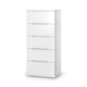 Manhattan High Gloss 5 Drawer Narrow Chest