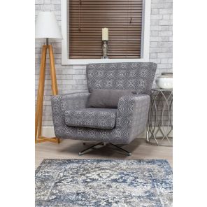Poppy Swivel Chair in Grey 