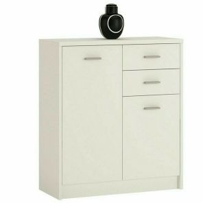 4 You Pearl White 2 Door 2 Drawer Cupboard