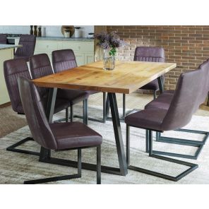 Urban Elegance Reclaimed Medium Dining Table with Horizontal Legs