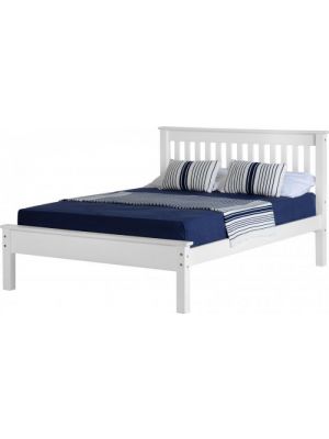 Monaco White Double Bed with Low Foot End
