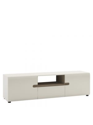 Chelsea White Gloss Wide TV Unit with Opening