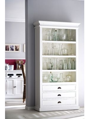 Whitehaven Painted Bookcase With 3 Drawers