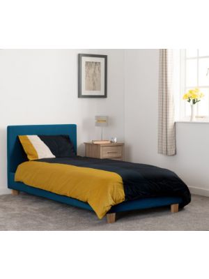 Prado Single Bed in Petrol Blue Fabric