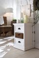 Whitehaven Painted Small Cabinet With Rattan Basket